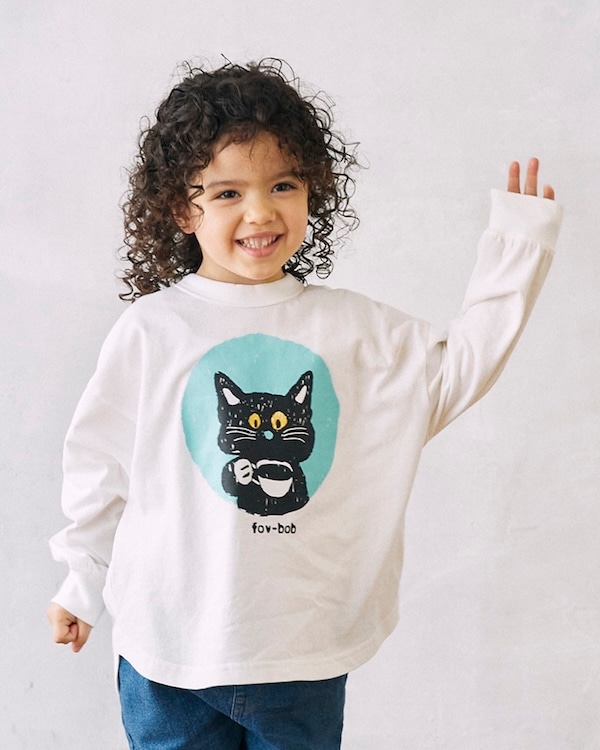 【フォブ】F/B CAT L/S Tシャツ / チャコールグレー