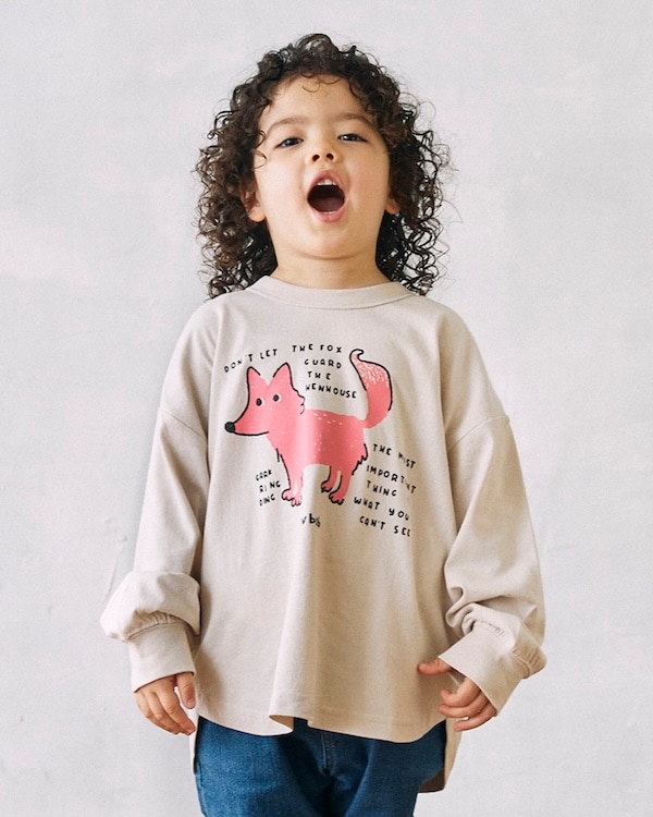 【26PS】F/B DOG L/S Tシャツ / サンド