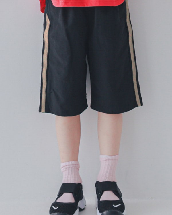 【26PS】ラインハーフパンツ / ベージュ