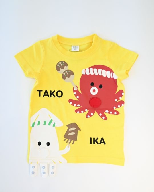 【チークルーム】たこ焼き いか焼き Tシャツ / ブルー