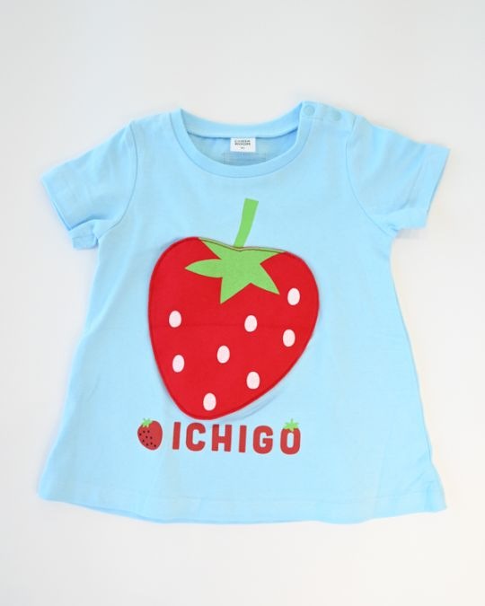 【26SS】いちご Tシャツ / ライトグリーン