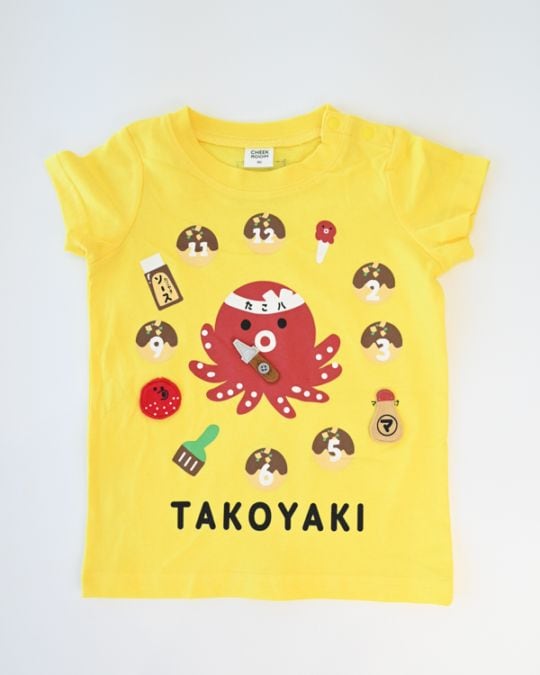 【チークルーム】たこ焼き時計 Tシャツ / イエロー