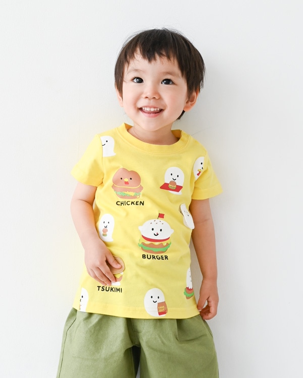 【チークルーム】おばけバーガー Tシャツ / イエロー