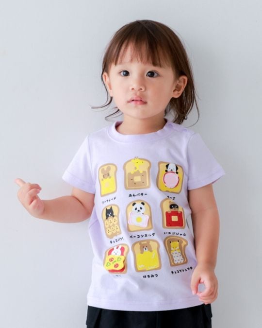【チークルーム】いろんなパン Tシャツ / パープル