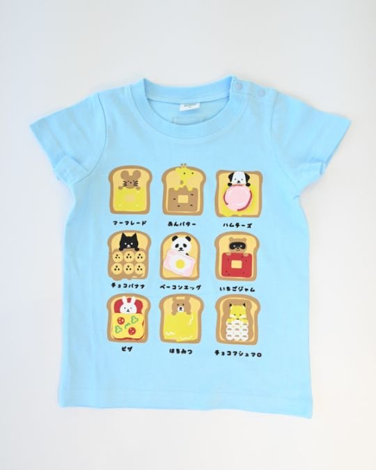 【チークルーム】いろんなパン Tシャツ / サックス