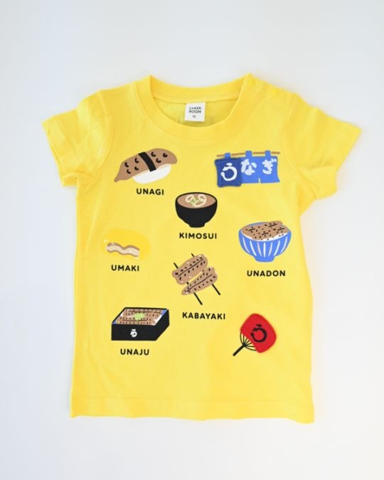 【チークルーム】うなぎづくし Tシャツ / ライトグリーン