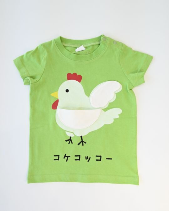 【チークルーム】コケコッコー Tシャツ / グリーン