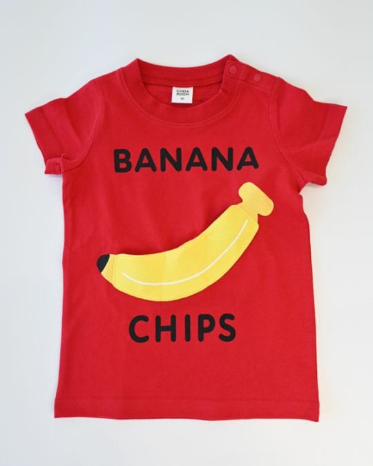 【チークルーム】バナナ Tシャツ / レッド