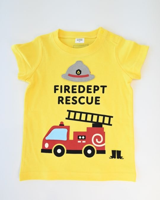 【チークルーム】消防車 Tシャツ / サックス