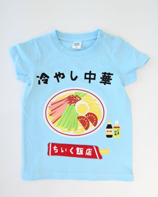 【チークルーム】冷やし中華 Tシャツ / サックス