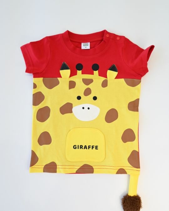 【チークルーム】きりん Tシャツ / レッド