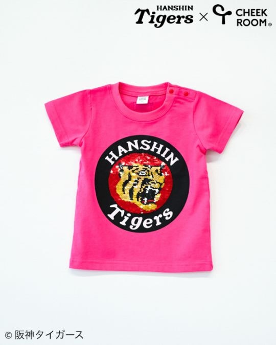 【チークルーム】阪神タイガース限定コラボ スパンコール Tシャツ / オフホワイト