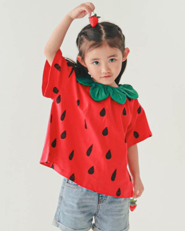 【ニコフラート】いちご・パインなりきり Tシャツ / ピンク