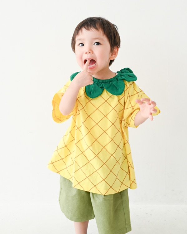 【ニコフラート】いちご・パインなりきり Tシャツ / イエロー