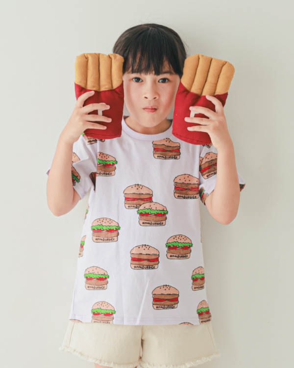 【ニコフラート】ハンバーガー Tシャツ / アイボリー