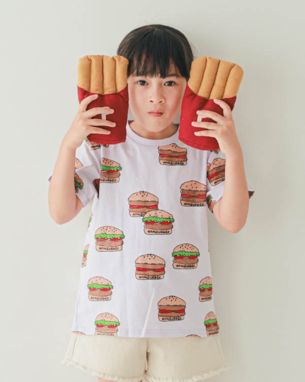 【ニコフラート】ハンバーガー Tシャツ / ライトグリーン