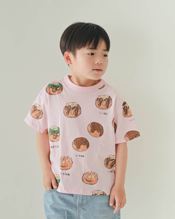 【ニコフラート】たこ焼き Tシャツ / ピンク