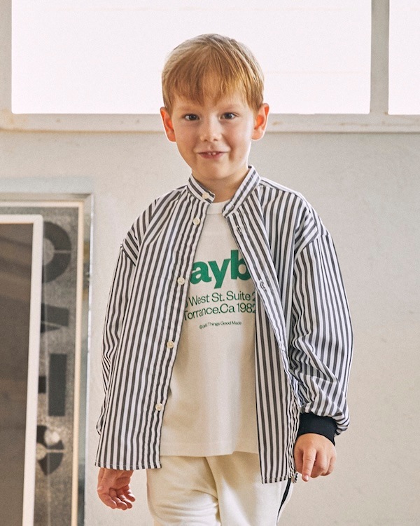 【ジェネレーター】ストライプシャツ / グレー