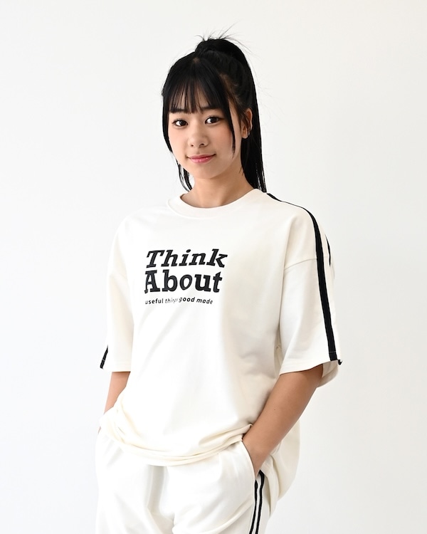 【ジェネレーター】Think About 袖ラインプルオーバー / ブラック
