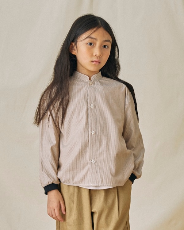 【フォブ】ストライプシャツ / ベージュ