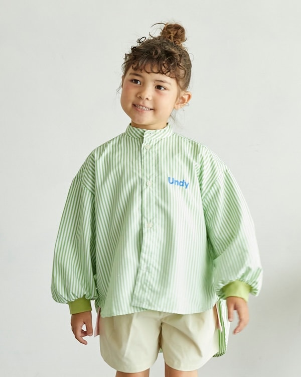 【アンディニー】ストライプシャツ / イエローグリーン