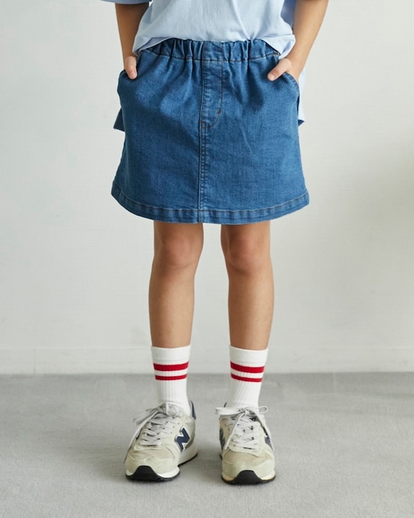 【アンディニー】デニムショートスカート / ブラック