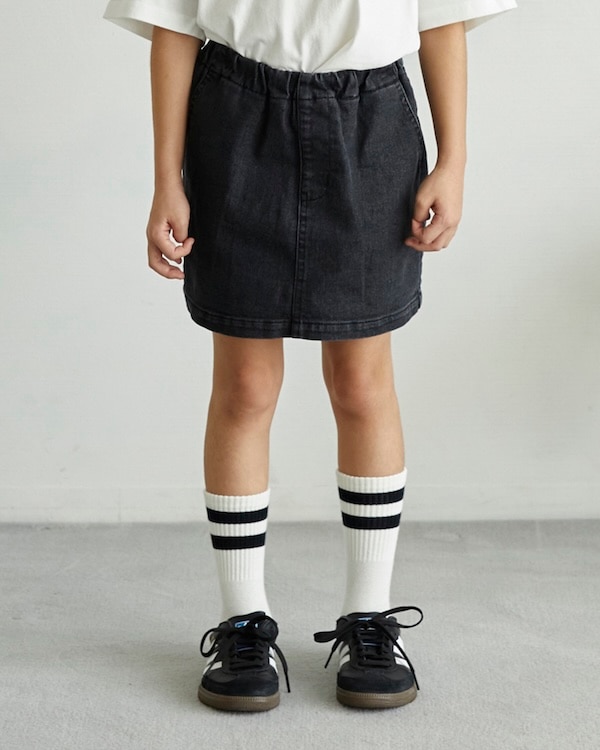 【アンディニー】デニムショートスカート / ブラック