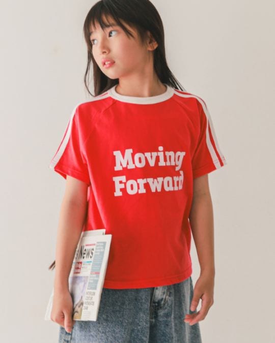 【ジーンズベー】MOVING LINE Tシャツ / レッド