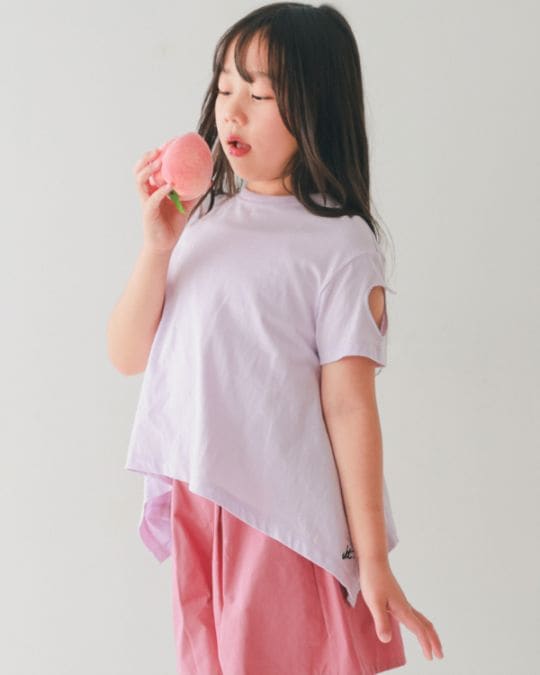 【エヌエイチティー】ハート Tシャツ / ラベンダー