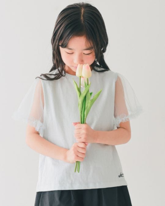 【エヌエイチティー】フレアー Tシャツ / サックス