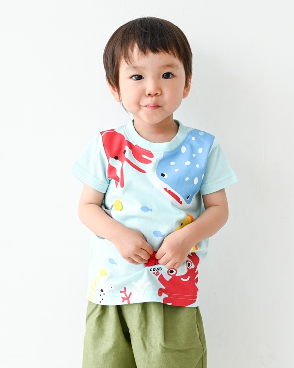 【チークルーム】海の魚たち Tシャツ / サックス  