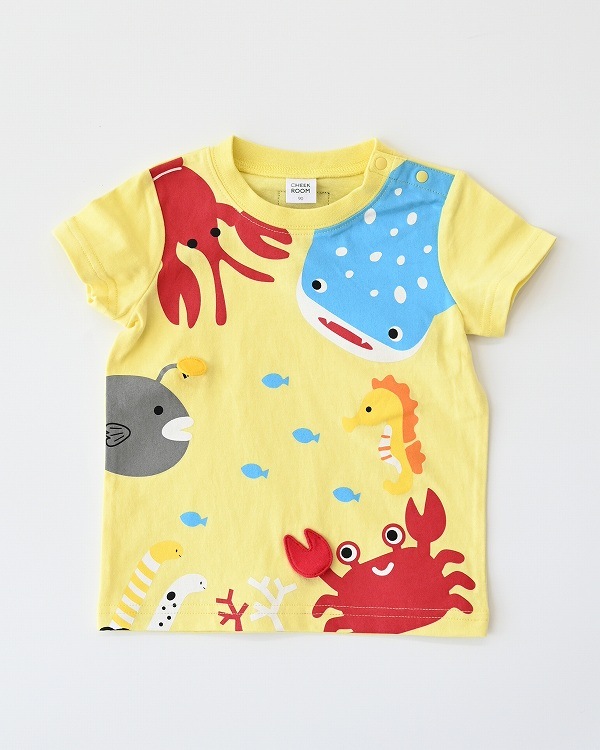 【チークルーム】海の魚たち Tシャツ / オレンジ  