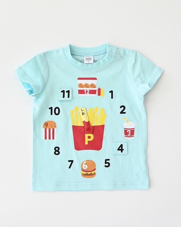 【チークルーム】ポテトの時計 Tシャツ / サックス  