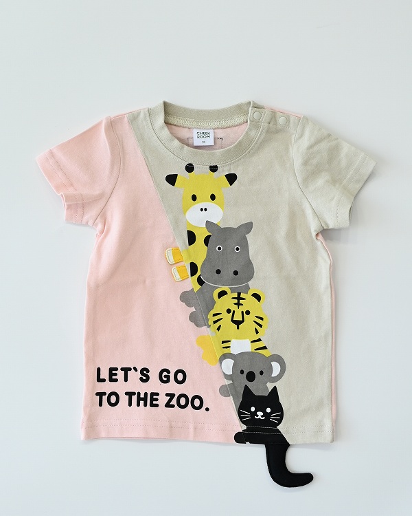 【チークルーム】アニマルズ Tシャツ / ピンク  