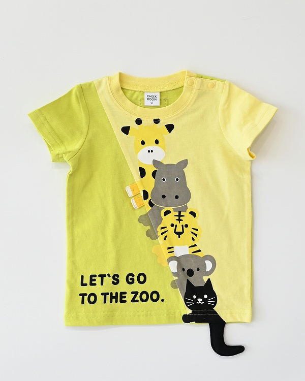 【チークルーム】アニマルズ Tシャツ / ライトグリーン  