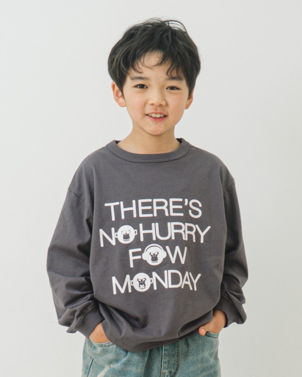 【ジーンズベー】THERE’S ロングTシャツ / チャコールグレー