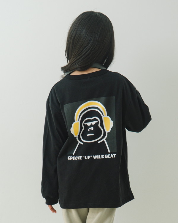 【ジーンズベー】TUNES GORILLA ロングTシャツ / ブラック 