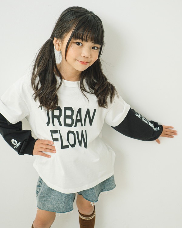 【ジーンズベー】URBAN レイヤードロングTシャツ / オフホワイト