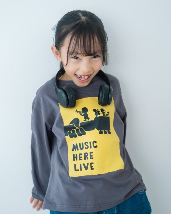 【セカンド】MUSIC ロングTシャツ / チャコールグレー 