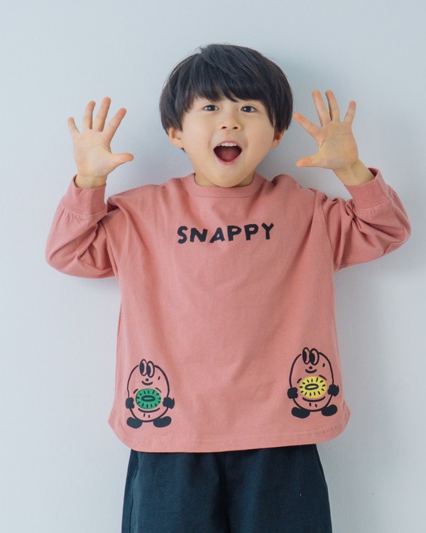 【ニコフラート】キウイポケット ロングTシャツ / カメオブラウン 