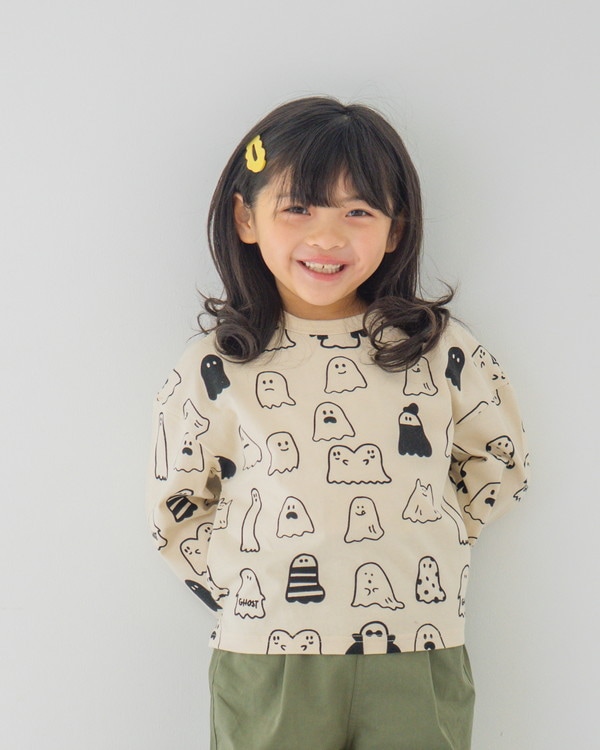 【ニコフラート】おばけ ロングTシャツ / アイボリー
