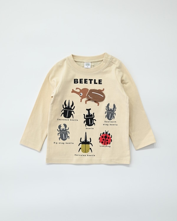 【チークルーム】クワガタカブト ロングTシャツ / アイボリー