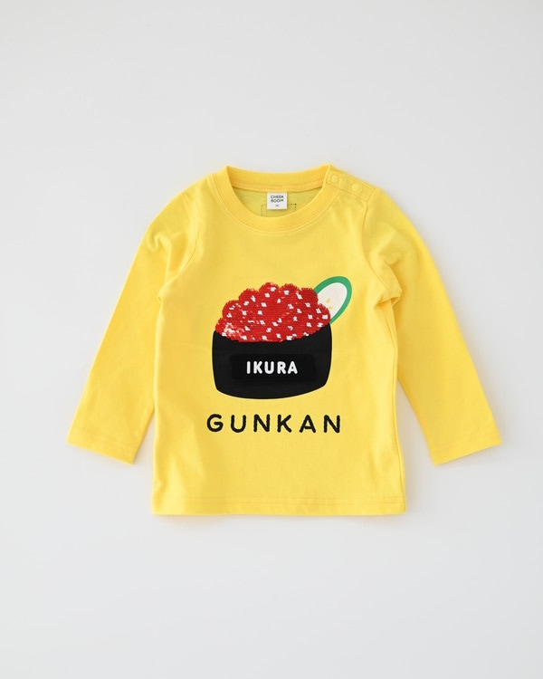 【チークルーム】いくら ロングTシャツ / イエロー