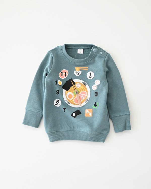 【チークルーム】ラーメン時計 トレーナー / ブルー