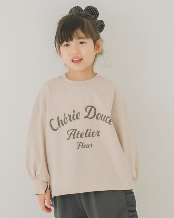 【エヌエイチテー】スカラップ刺繍 ロングTシャツ / アイボリー