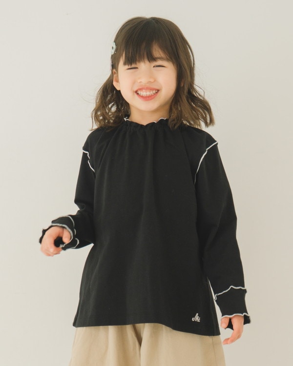 【エヌエイチテー】メロー ロングTシャツ / ブラック
