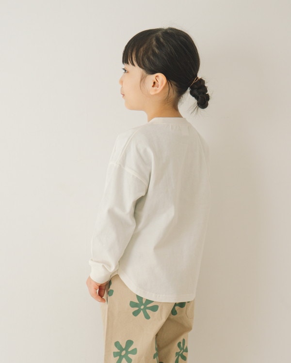 【ニコフラ】ラウンド ロングTシャツ / オフホワイト