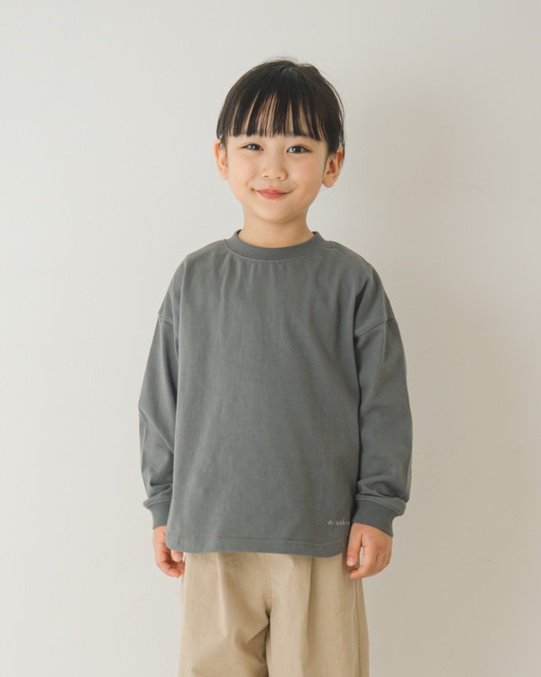 【ニコフラ】ラウンド ロングTシャツ / アイボリー 