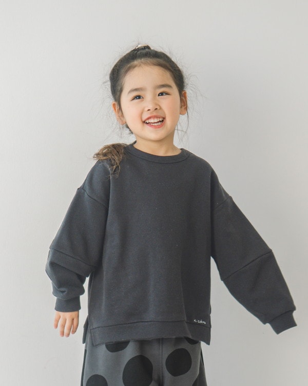 【ニコフラ】袖デザイン トレーナー / チャコールグレー (９月下旬頃入荷予定)
