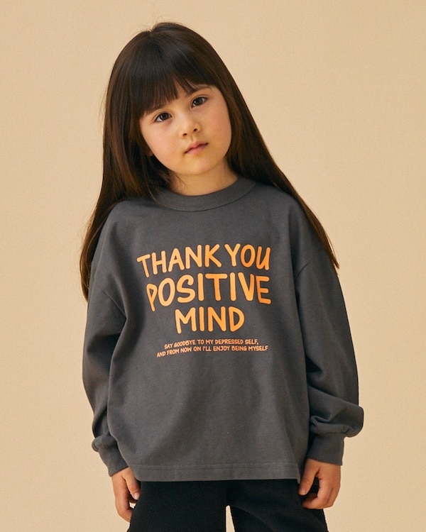 【フォブ】POSITIVE MIND L/S Tシャツ / チャコールグレー 